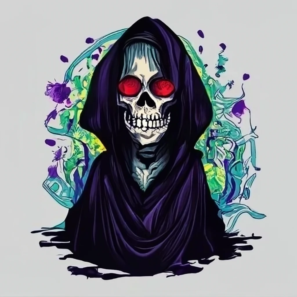 color grim reaper tattoo design